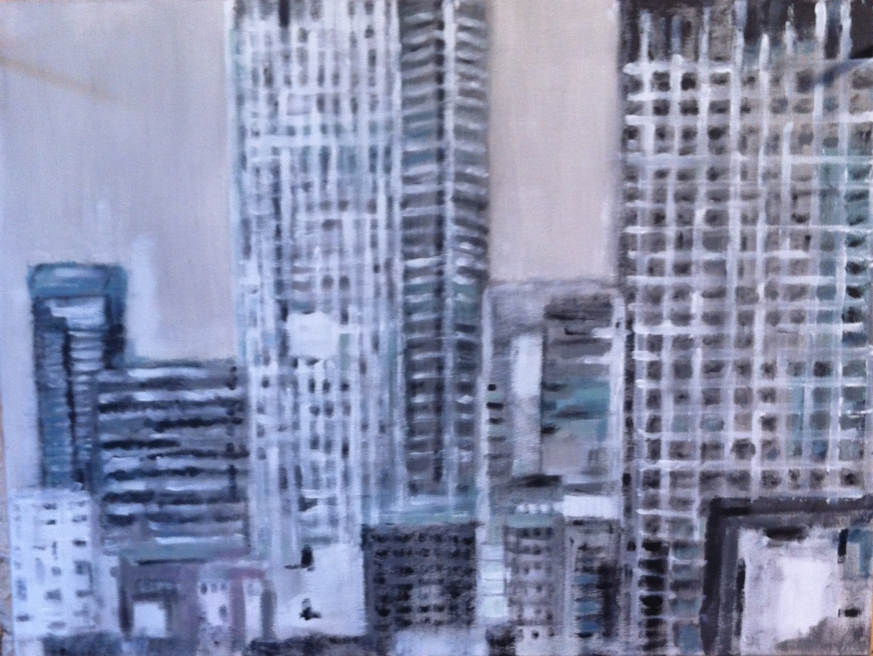 N° 412 - Towers - Acrylique sur toile - 60 x 81 cm - 27 avril 2013